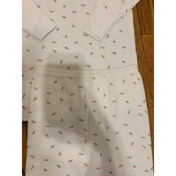 VTG 60s Lady Arctex S Rose Floral Thermal Long John Shirt Pants SET Waffle Under - Picture 9 of 11